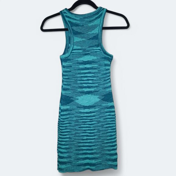 Princess Polly Elish Mini Slim Dress Women’s Size US 4 Teal Sleeveless Knit NWOT - Picture 2 of 6